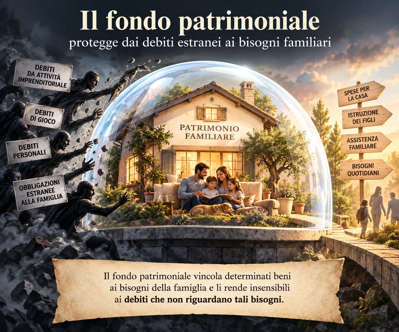 Fondo patrimoniale e tutela della famiglia: la Cassazione delimita “famiglia” e “bisogni familiari”