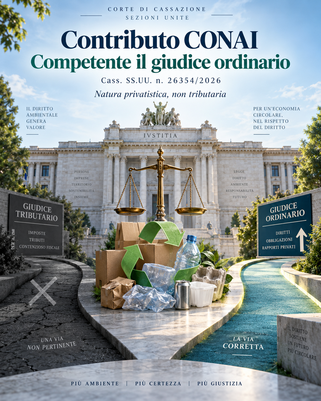 Contributo ambientale CONAI: non è un tributo, le controversie spettano al giudice ordinario e non al giudice tributario. La parola definitiva delle Sezioni Unite della Cassazione