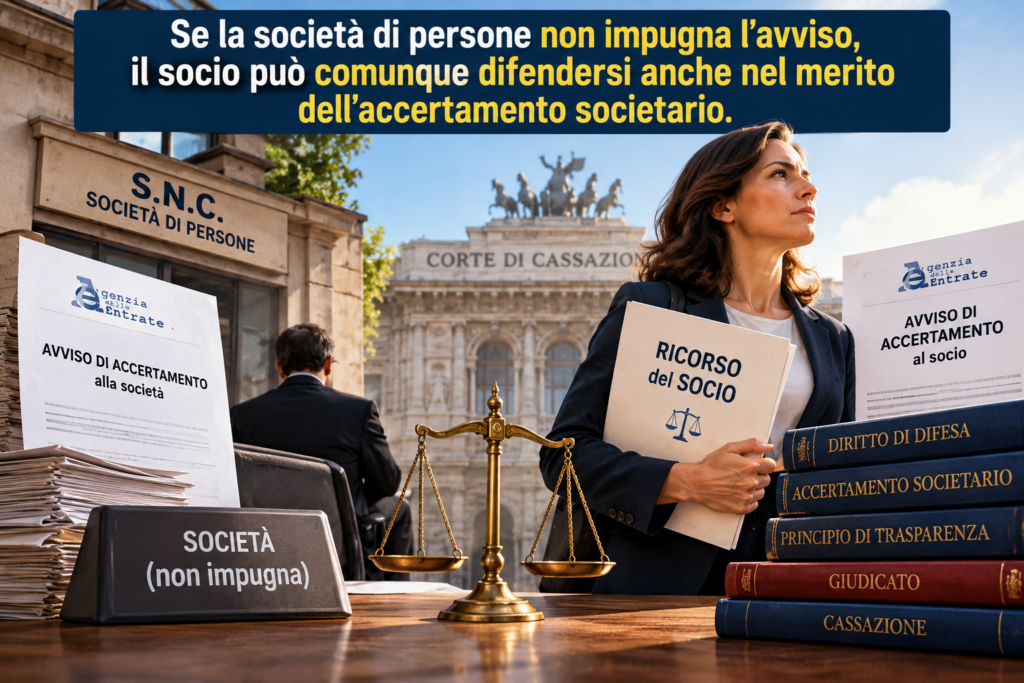 Difesa del socio e accertamento societario