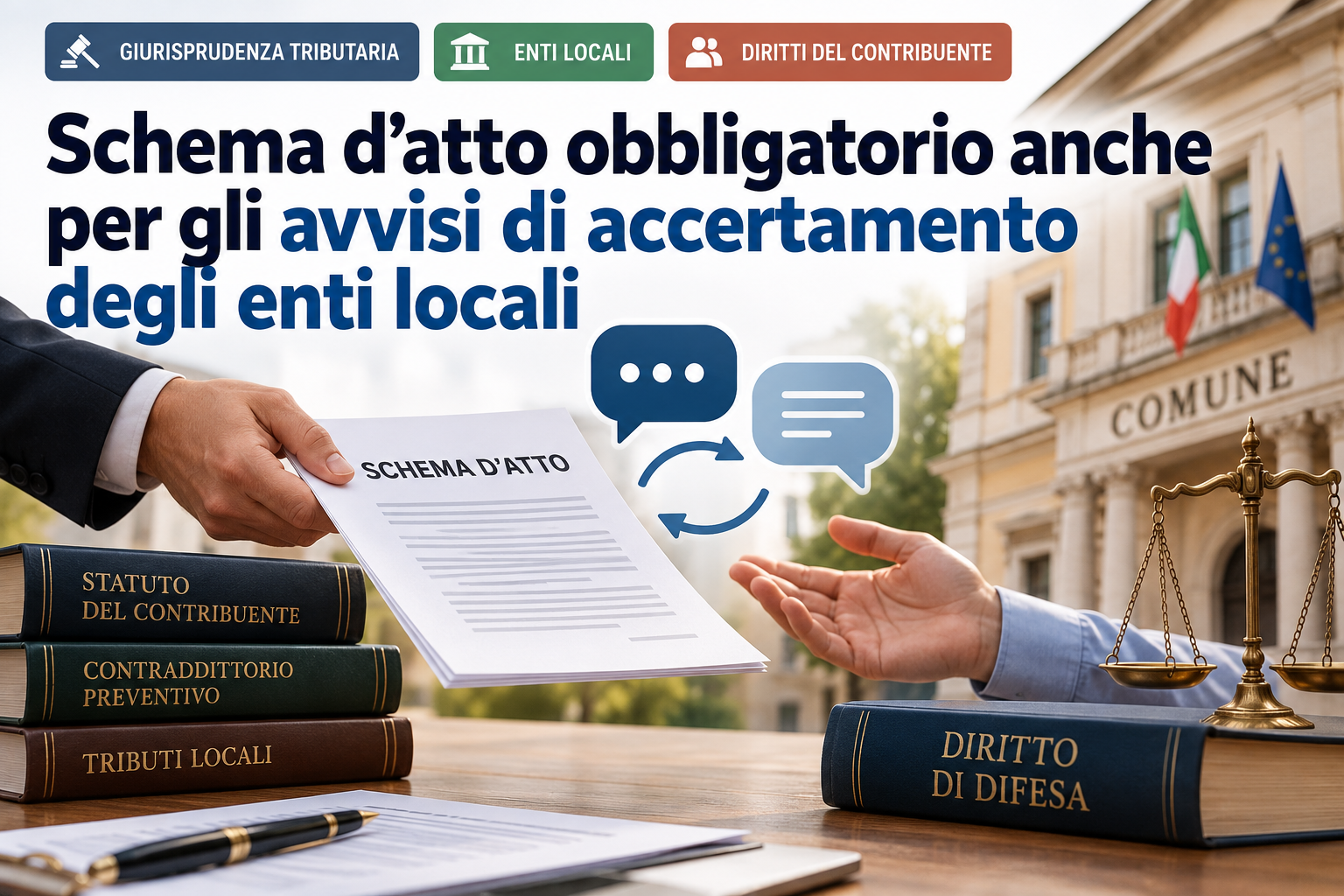 Schema d’atto obbligatorio anche per gli avvisi di accertamento degli enti locali